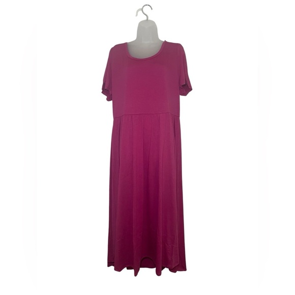 Lularoe New NWT Riley Plus Dress Raspberry Pink Size 3XL - Picture 1 of 7